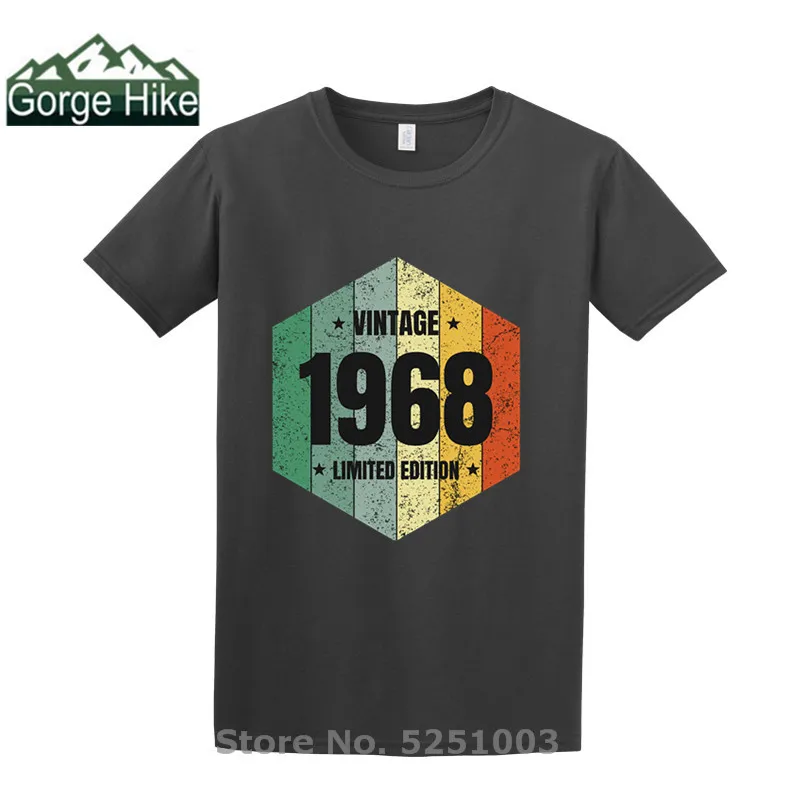 

Funny Slogan T Shirt Short sleeve Retro Men Made In 1968 Born 52Th Year of Being Awesome Shirts Present Vintage O-Neck tops tees