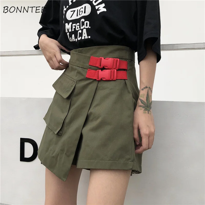 

Shorts Women Solid Retro Ladies Harajuku BF A-Line Cargo Short Womens Street Leisure Couple Trendy Irregular Large Pocket Korean