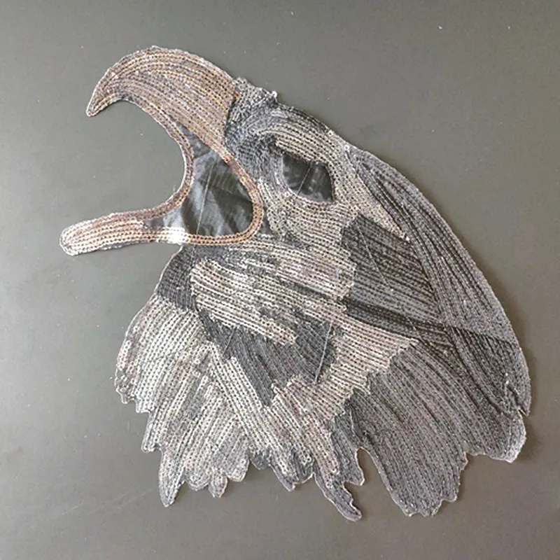 

18CM Eagle Head Patch Diy Clothes Stickers Sequins Large Biker Badge Sew On Patches For Clothing Strange Things Christmas Gift