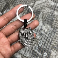 key chain keyring owl animal bird shape personalized silver plated metal blank for women men hot fashion jewelry bag accessories
