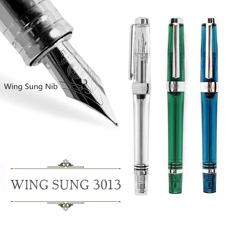 Ручка перьевая Прозрачная с чернилами серебристая |