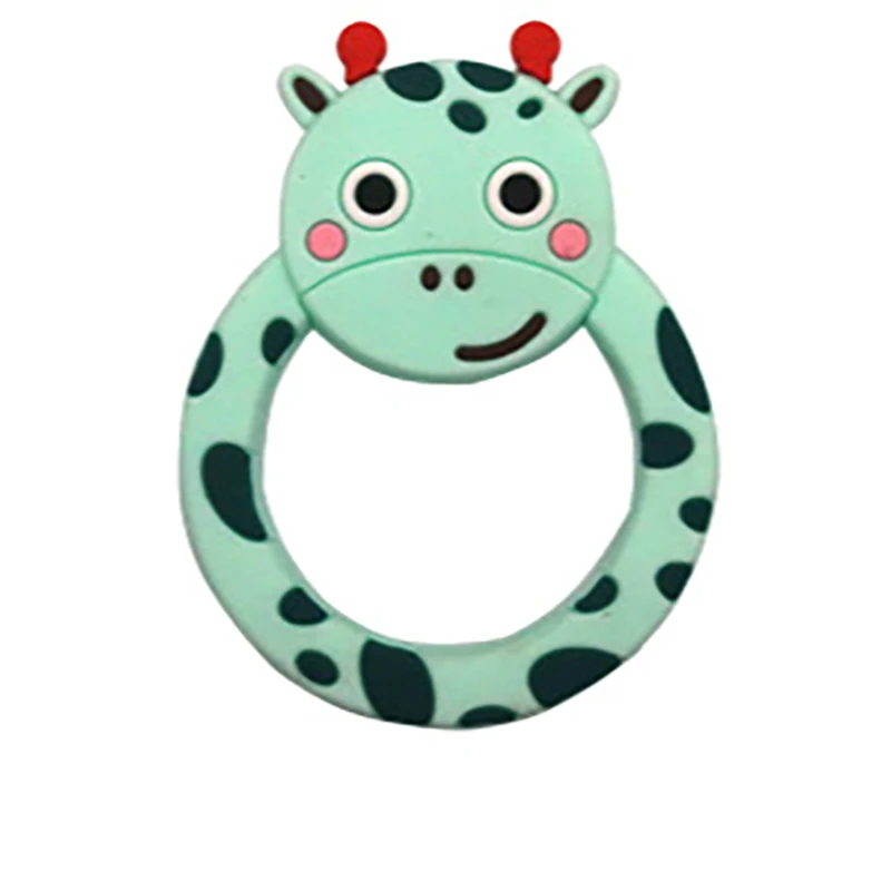 

1Pcs Silicone Teether Animal Giraffe Baby Teether Food Grade BPA Free For DIY Baby Necklace Pendant Oral Care Toys Finger Toy