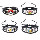 Плетеный браслет с покемоном, мячом из аниме, косплей, фигурки анниме, модель Пикачу, тыкать мяч, браслет для детской вечевечерние, милый подарок для детей