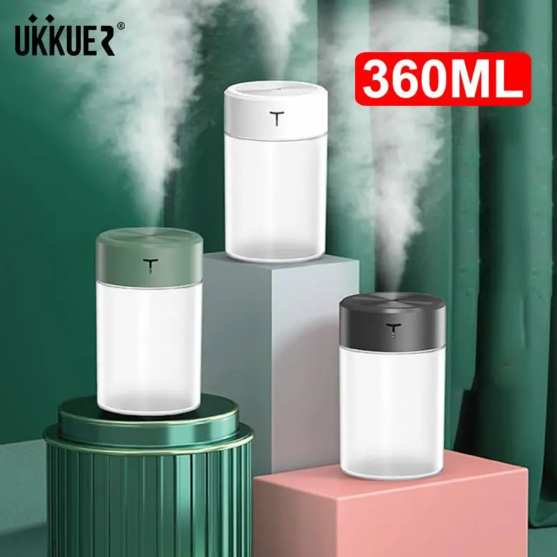 

New Air Humidifier 360ML Ultrasonic Aromatherapy Diffuser Portable Aromatherapy Sprayer USB Essential Oil Atomizer LED Lamp Home