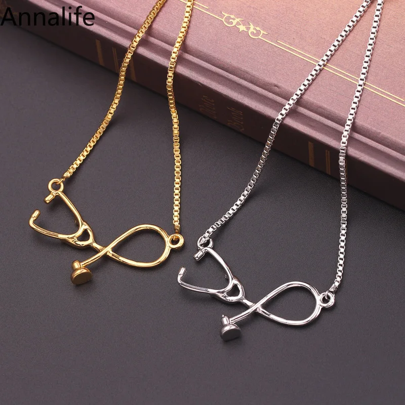 Новинка 2019 ювелирный стетоскоп ожерелье с подвеской в форме сердца медицинские