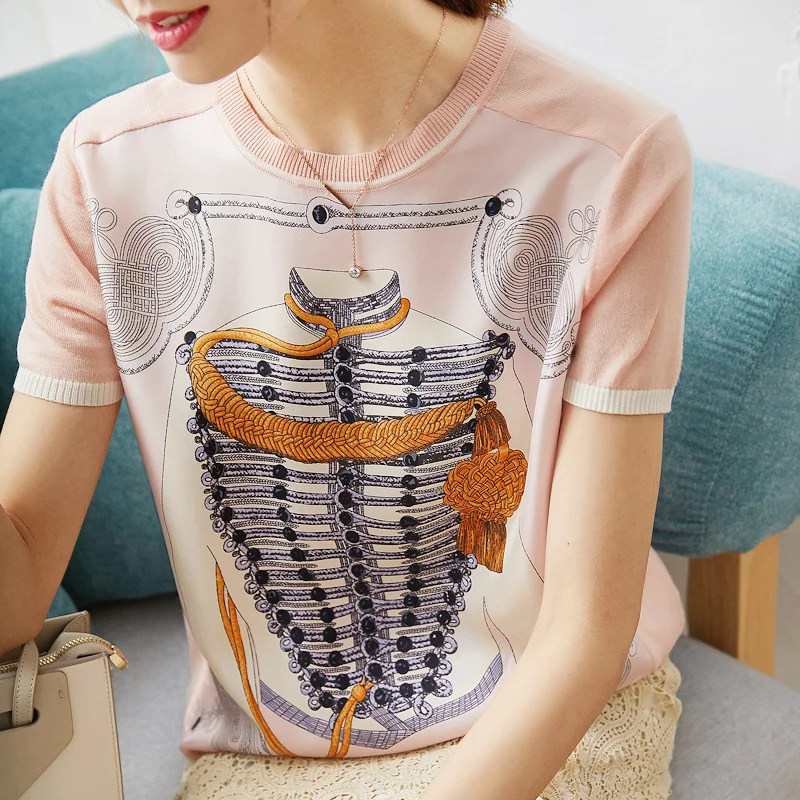 

Новая Модная хлопковая белая футболка с принтом, женская футболка с круглым вырезом и коротким рукавом, Тонкий Топ 2020