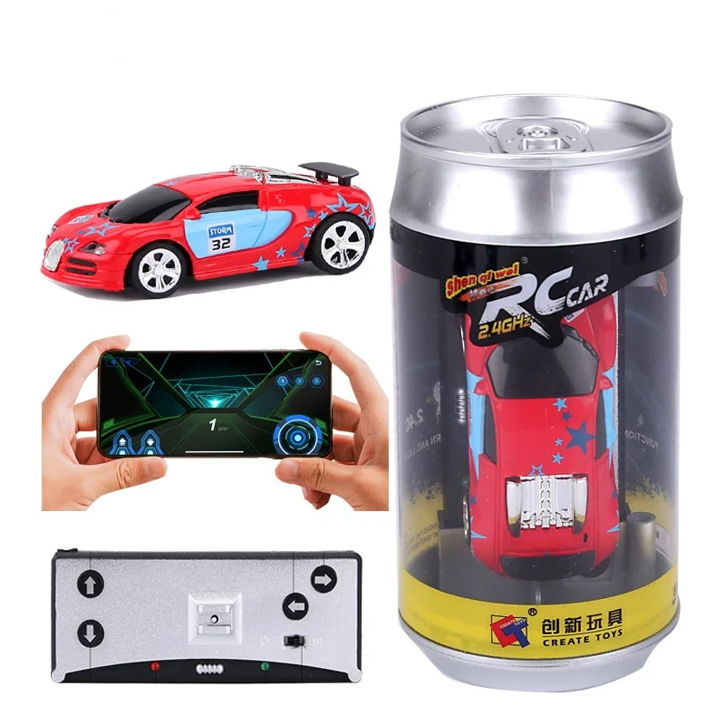

NYR 1:58 Mini RC Car Battery Operated Racing Car Cans Package Machine Drift-buggy Bluetooth Radio Controlled Toy Gift for Kids