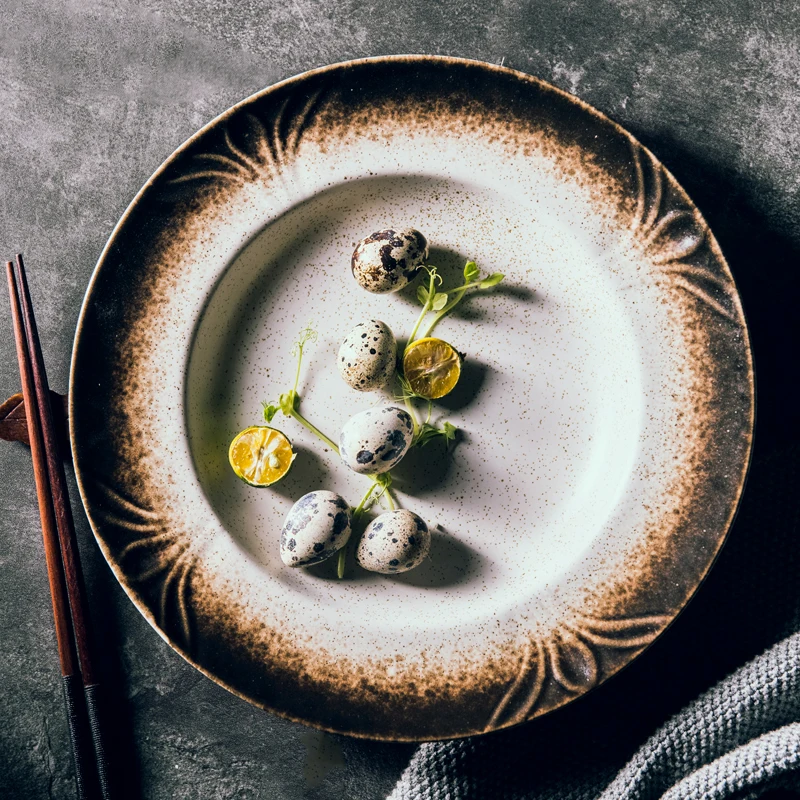 Суповая тарелка глубокая блюдо широкий край керамическая большой размер круглая