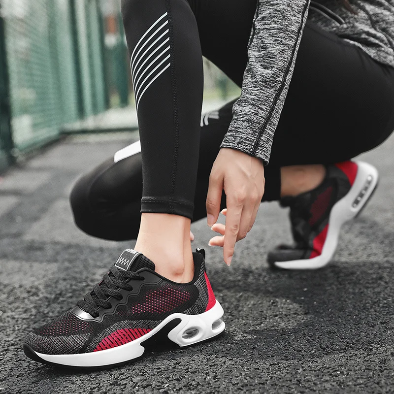 SALUDAS Women Running Shoes Outdoor Breathable Fashion Women Jogging Shoes Fitness Air Cushion Platform Sneaker Zapatillas Mujer