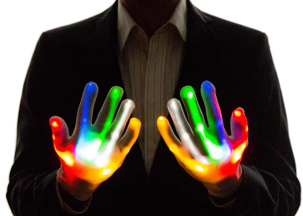 1 пара светящиеся перчатки светодиодный светодиодсветильник кой|Сверкающие