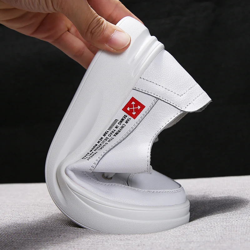 

Women Shoes Casual Breathable Spring Summer Autumn Cow Leather Height Increasing Female Flats Light Soft Comfort Sewing Trend