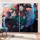 Затемняющие шторы в стиле аниме, 160x184 см