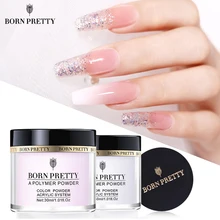 BORN PRETTY 30ml Acrylic Powder Carving Nail Polymer Tip Extension French Pink White Clear Adhesive Rhinestone Nail Art Powder