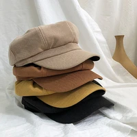 hats for women spring autumn solid color thin octagonal hat unisex men peaked cap wide brim windproof casual adult cap female