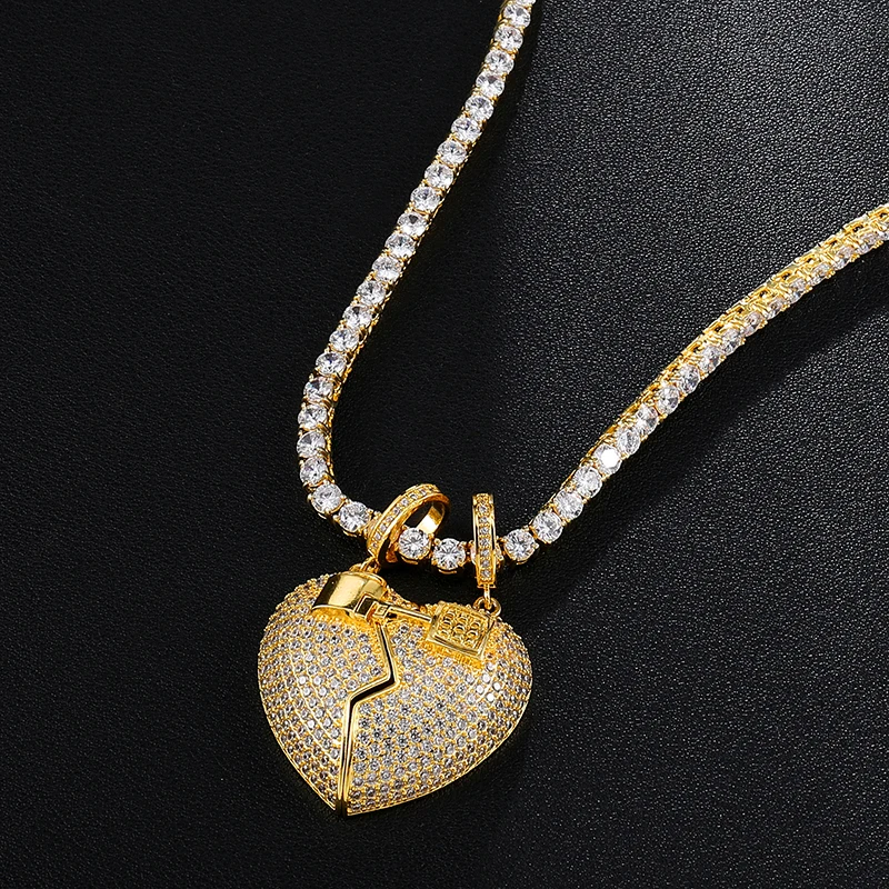 Ожерелье с подвеской D &amp Z для мужчин и женщин колье полым разбитым сердцем