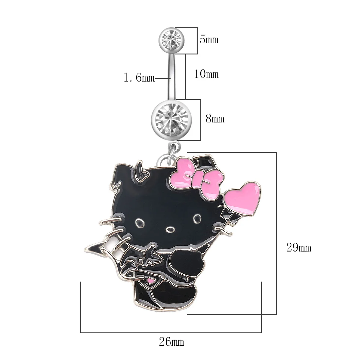 

Cute Cat Belly Button Ring Navel Piercing Ring Bunny Belly Button Piercing Ring Rabbit Jewelry Kitty Cartoon Umbilical Pircing