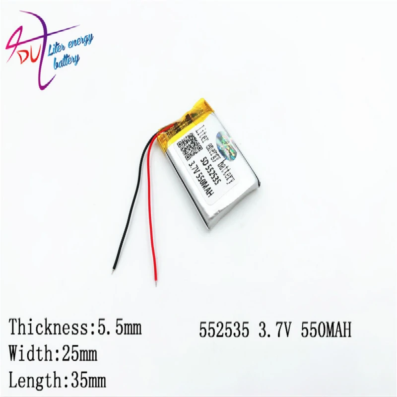 (5 шт./Лот) полимерная литий ионная батарея 3 7 в 550 мАч 532535 552535 CE FCC ROHS MSDS
