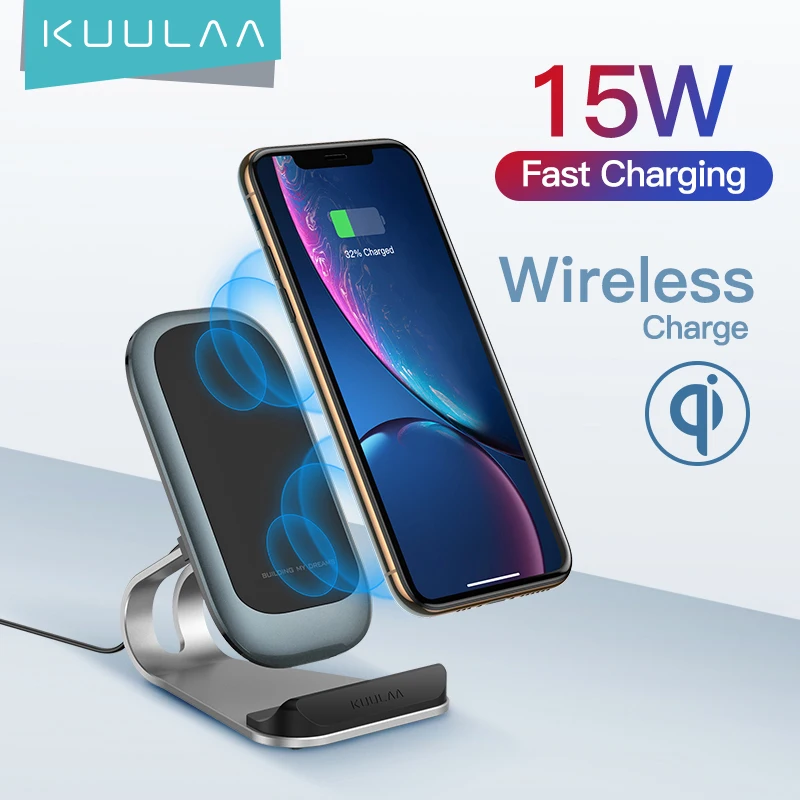 Kuulaa Qi-carregador sem Fio de 15w Doca de Carregamento Rápido para Iphone 12 11 Pro Max Xiaomi mi 11 x Carregadores sem Fio