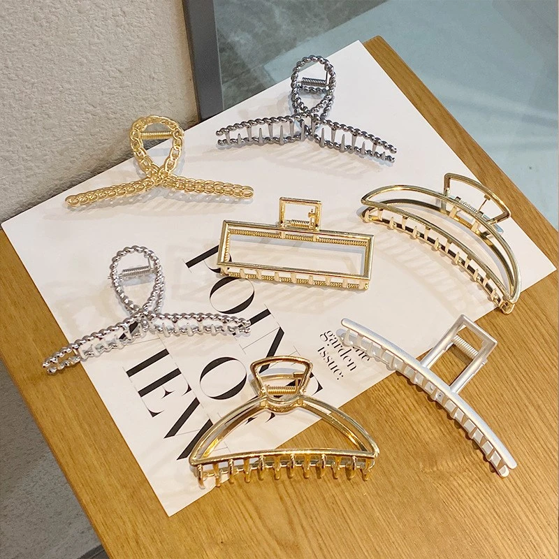 

Women Girls Geometric Metal Hair Claw Clip Clamps Hair Crab Diverse Shape Hair Clip Hairpin Large Size Hair Accessories Gifts