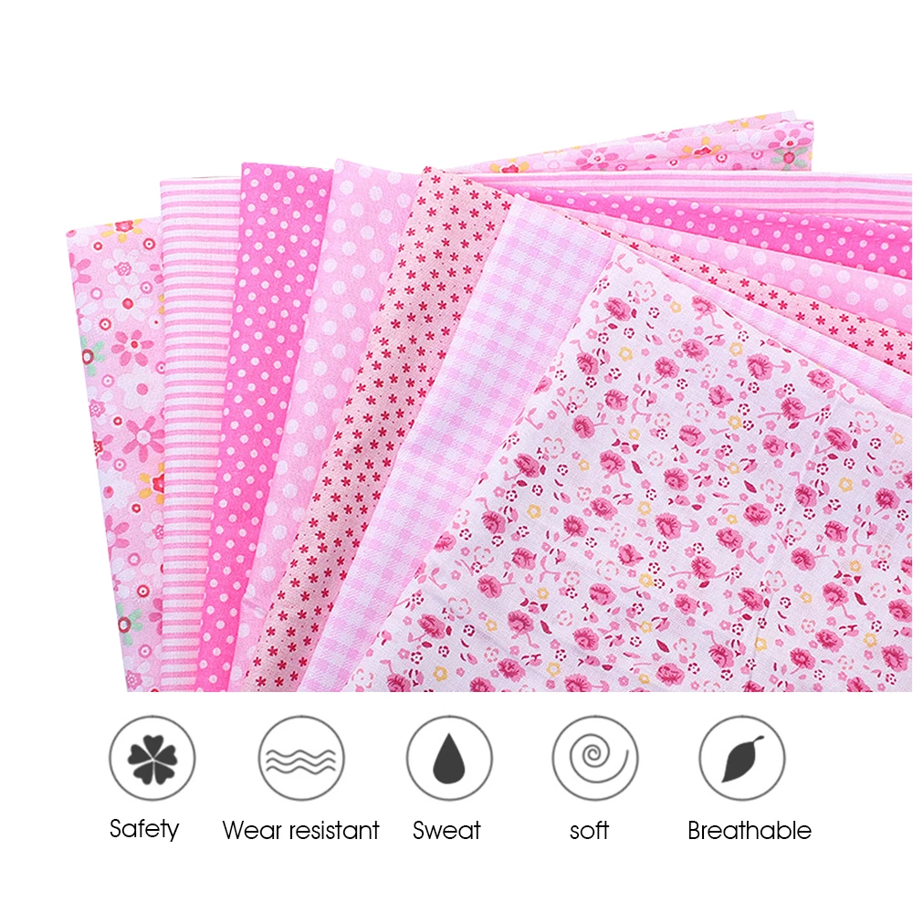 25*25 см 7 шт. розовая серия хлопчатобумажная ткань Лоскутная Ткань квадратная