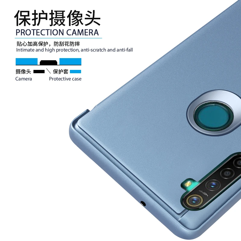 

Smart Rear View Mirror Flip Bracket Phone Case for OPPO Realme 3 5 6 7 Pro 7i X7 XT X X2 C3 C17 X50 Shockproof Phone Case