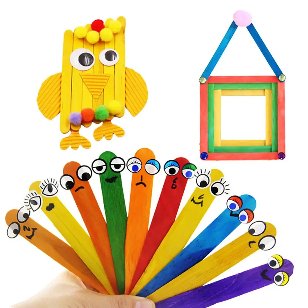 50 шт. деревянные мороженое пилообразный палочки поделки своими руками товары для