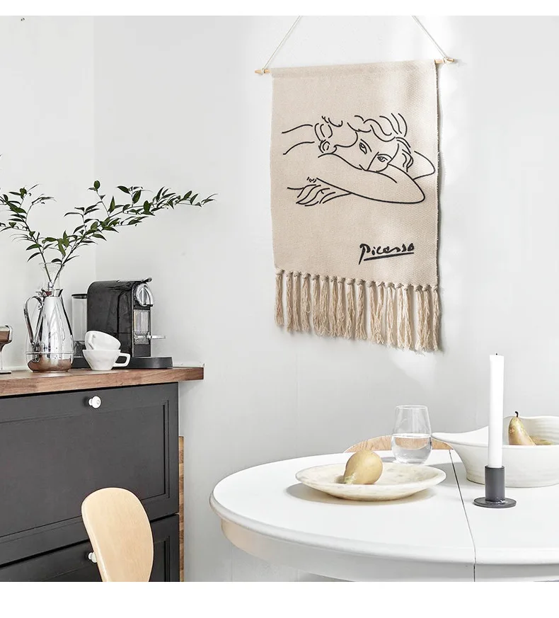 

Подвесной Настенный Ковер в скандинавском стиле, украшение для гостиной с кисточками, гобелен с рисунком граффити, коврик для йоги с принто...