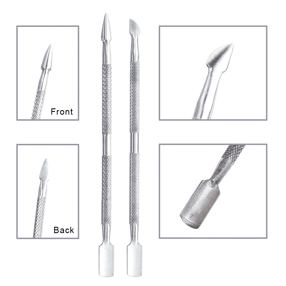 4 шт./лот кутикулы из нержавеющей стали Толкатель для ногтей УФ гель дизайна набор