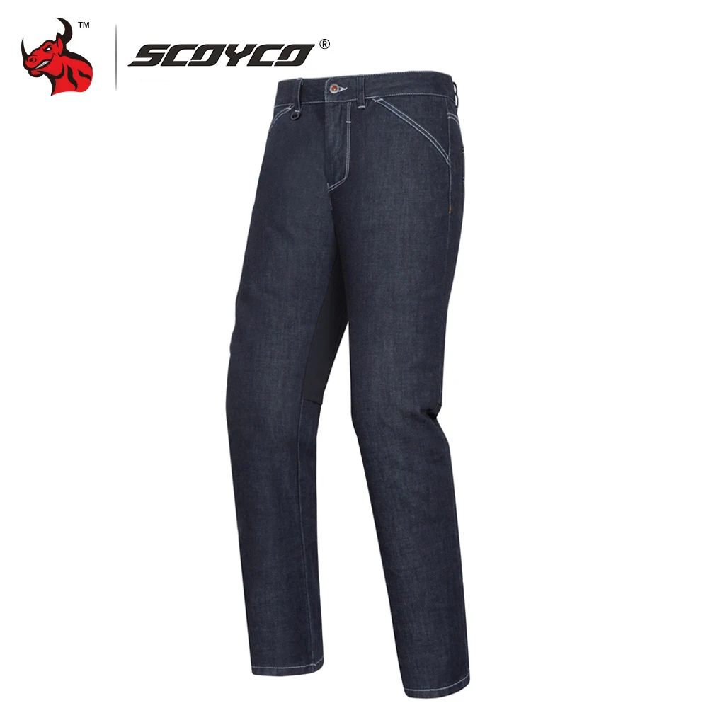 Брюки SCOYCO мужские мотоциклетные воздухопроницаемые джинсы защитные до колена на