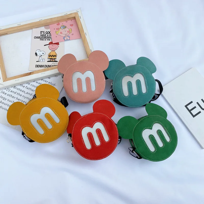 

Disney cartoon Mickey Mouse one-shoulder messenger children's bag kindergarten children pu mini coin-operated accessory bag