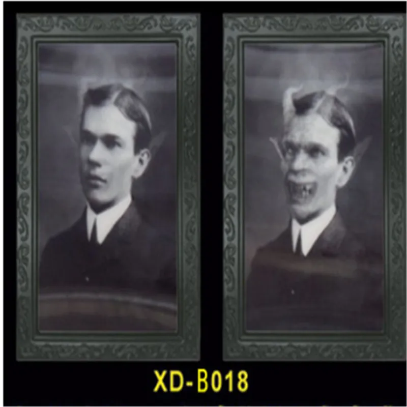 Фоторамка с изображением ужасов, линзовидная, 3D, для изменения лица, фоторамка, страшный портрет, хэллоуинская страшилка, праздничное украшение для вечеринок, реквизит - Цвет: As photo shows