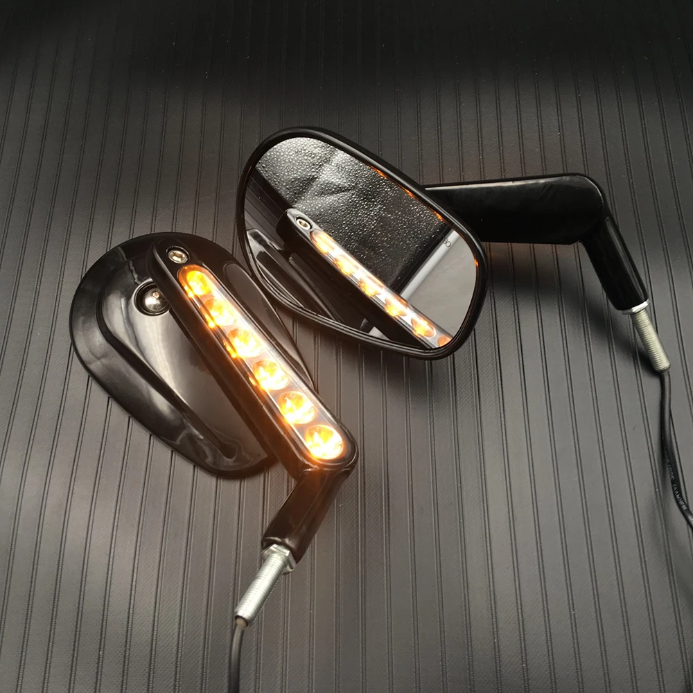 Зеркала заднего вида и светодиодный ные Передние Сигналы поворота для Harley Davidson