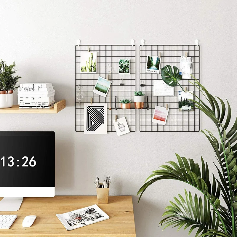 

Hot YO-Grid Photo Wall, Set of 2, 25.6 inch x 17.7 inch, Photo Display Wall, Metal Mesh Wall Decor, Multifunctional Hanging Pict