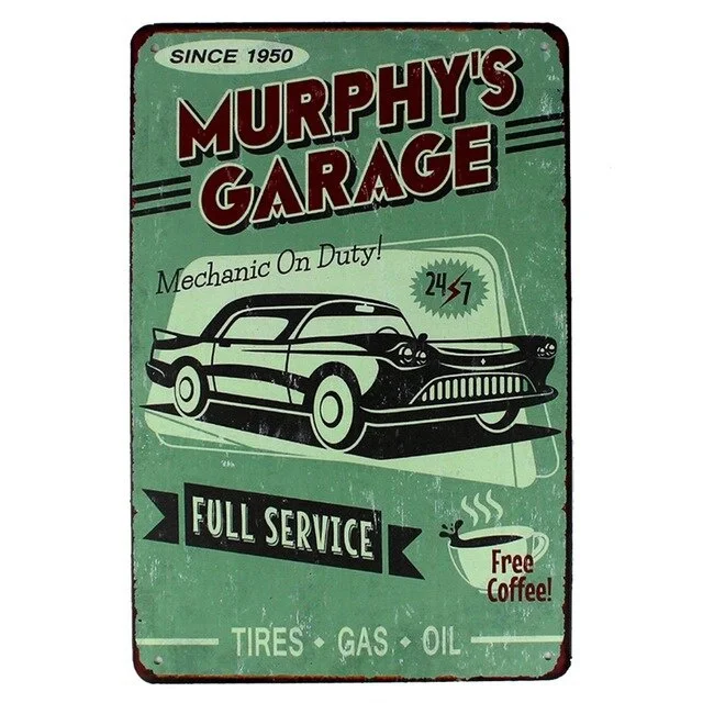

Plaques Approved Garage Service Vintage Metal Signs Motorcycle Bar Pub Club Wall Stickers Garage Home Decorative Plates N143
