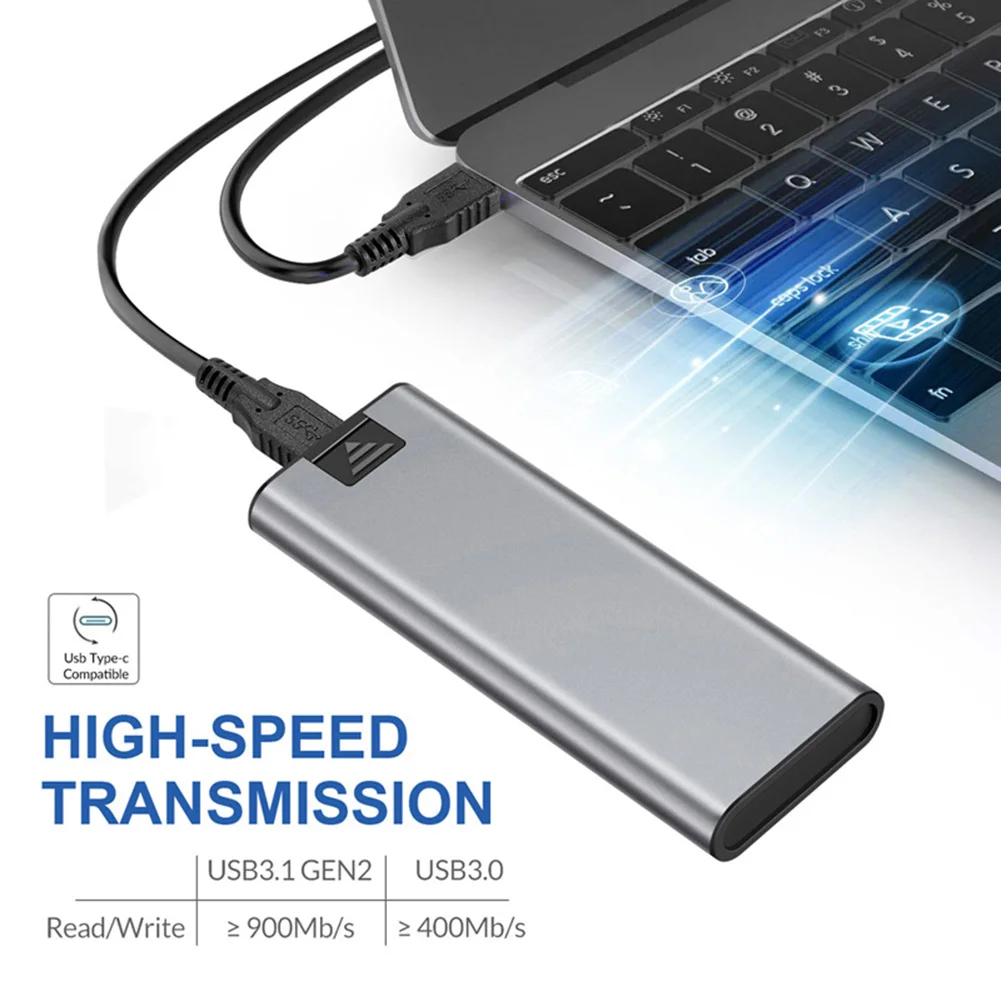 new aluminum alloy m 2 ssd type c enclosure nvme pci e hard drive external case 10gbps ssd external case for windows mac linux free global shipping