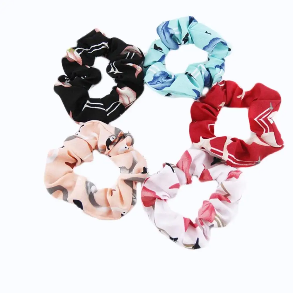 Модные резинки для волос с цветочным принтом элегантная заколка конского хвоста