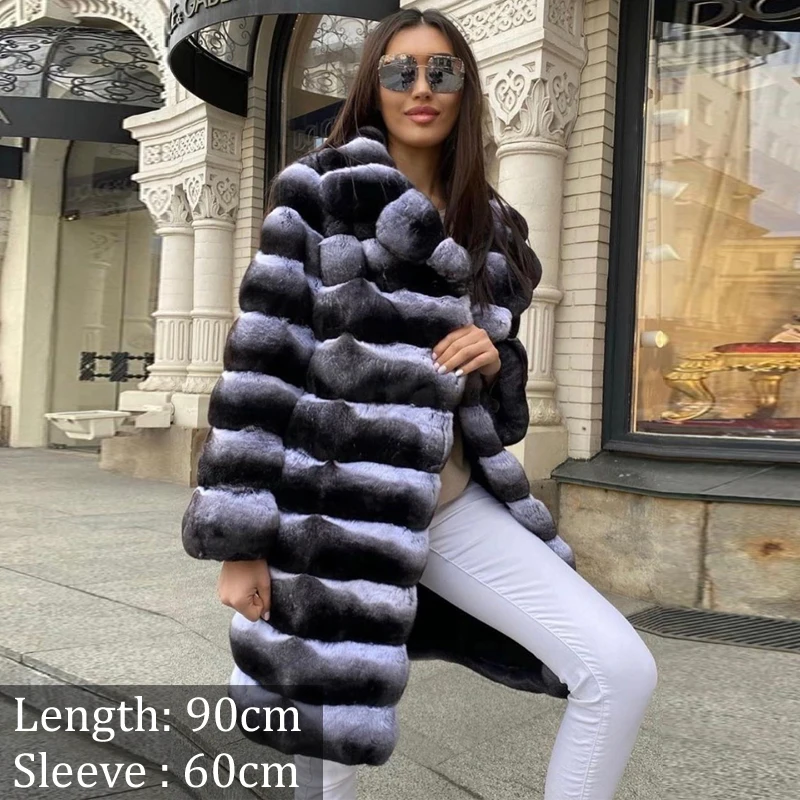 Winter Women Natural Rex Rabbit Fur Coat Stand Collat 2022 New Trendy Woman High Street Full Pelt Genuine Rex Rabbit Fur Jacket