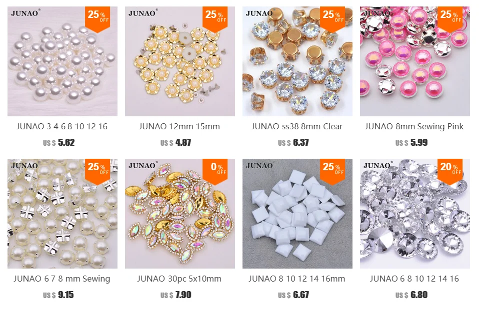JUNAO 3 4 6 8 10 12 16 18 20 25 30 мм белый жемчуг бисер для одежды круглый жемчуг бисер не швейные пластиковые бусины для одежды