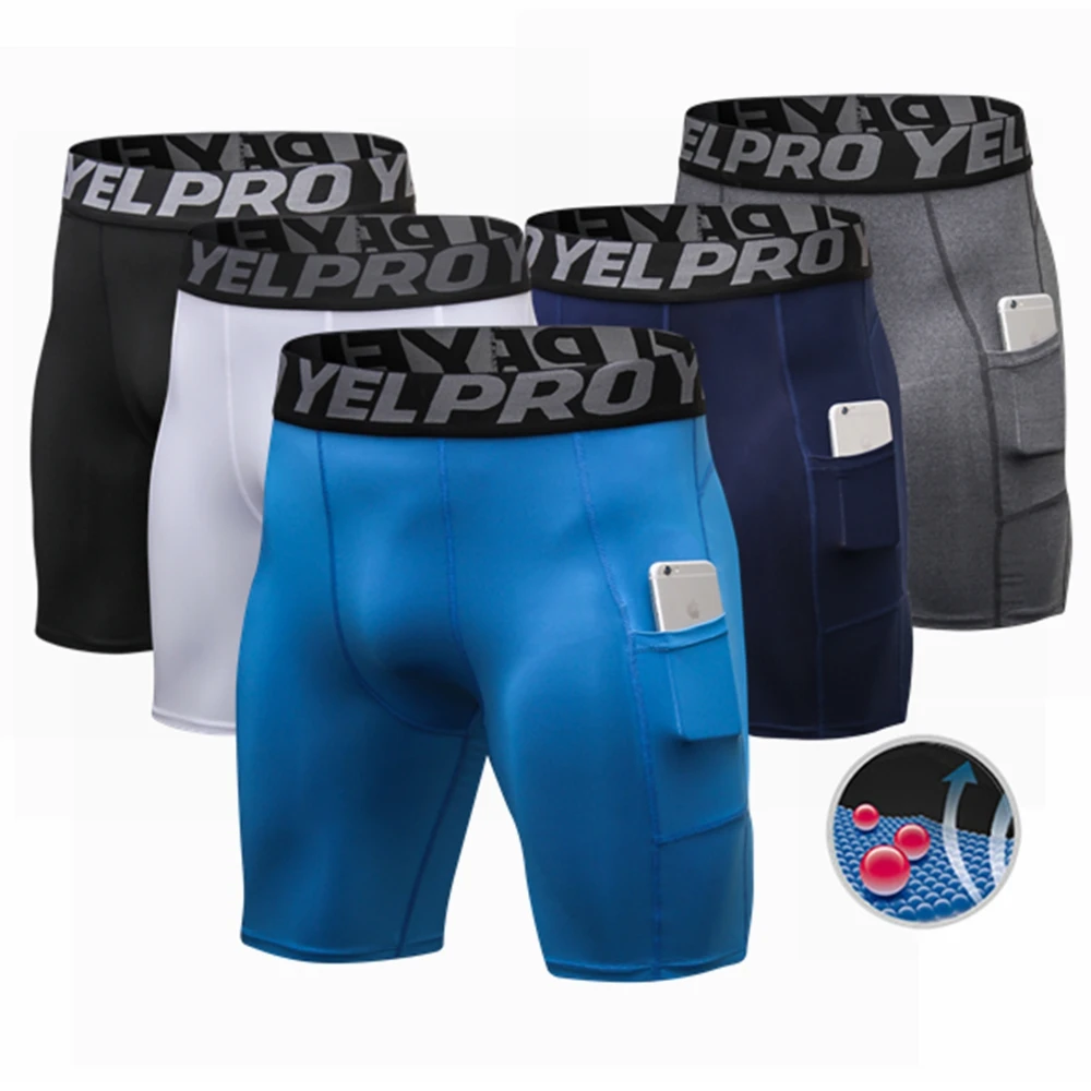 

New Design Men's Pocket Shorts Basketball Shorts Sport Running Tight Fitness Short Trouser Shorts