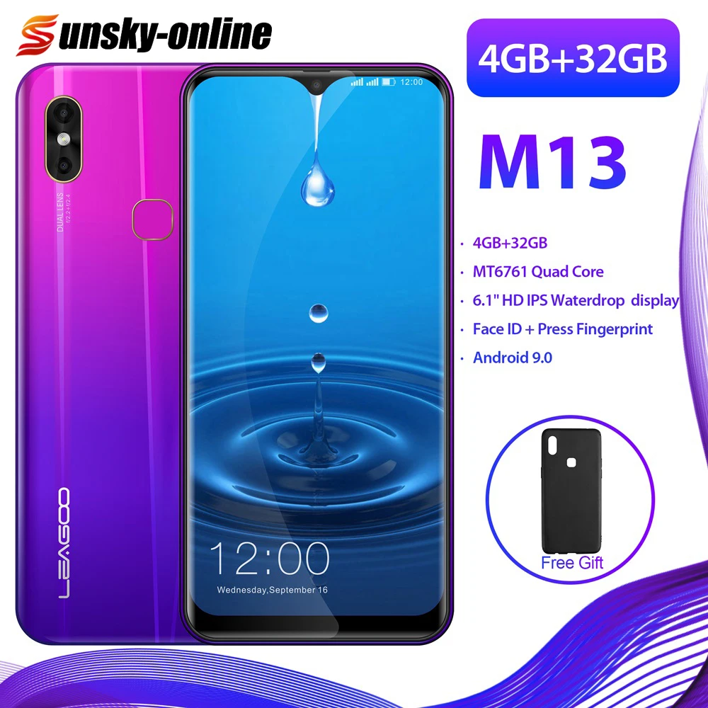 LEAGOO M13 Android 9 0 19:9 6 1 дюйма смартфон 4 ГБ 32 MT6761 четырехъядерный отпечаток пальца лица