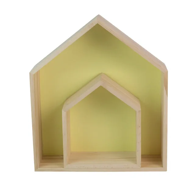 2PCS big and small Украшение для детской комнаты деревянная полка для детской комнаты для мальчиков и девочек декор для стен полка - Цвет: 2PCS big and small