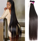 Прямые пряди натуральные волосы пряди 40 дюймов длинные бразильские Remy пряди натуральные человеческие волосы пряди для черный Для женщин кости прямые волосы