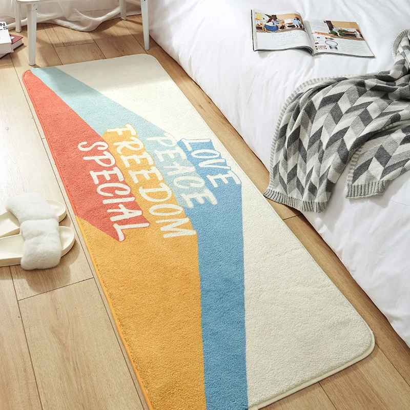 modern letter alphabet home bedroom carpet floor mat long household room bedside lambskin non slip rugs free global shipping