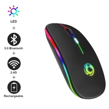 Wireless Bluetooth Mouse RGB Charging Mouse Wireless Computer Mute Muse LED Light Ergonomic Backlight Gaming Laptop USB Mouse