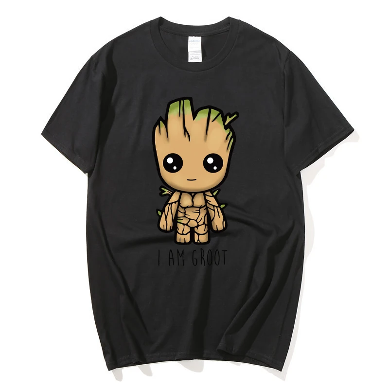 Мужская хлопковая футболка с аниме Звездные войны летняя забавная Мой AM groot