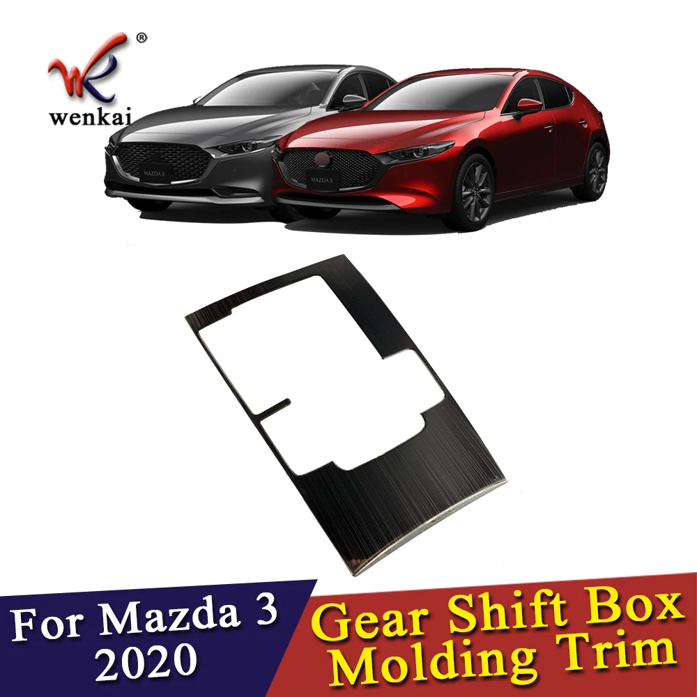 

Stainless Steel Car Gear Shift Knob Frame Panel Decoration Cover Trim Car-Styling For Mazda 3 Axela 2019 2020 Accessories 1pcs