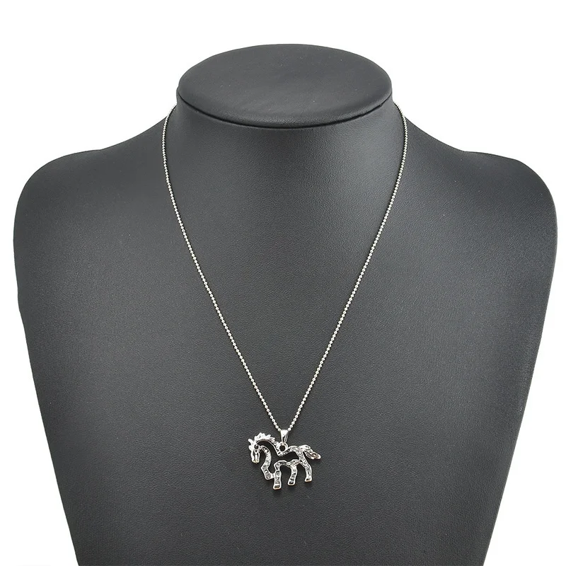 Ожерелье с лошадью кристалл и милые аксессуары любовь подарки для девушек женщин