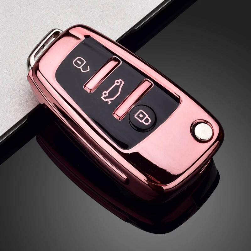 Чехол для автомобильного ключа из ТПУ audi a3 8p 8v a4 b7 b8 b5 b9 a1 a5 q7 q5 a6 4f c6 c5 c7 c4 tt q3 s3 a7 a8 8n -