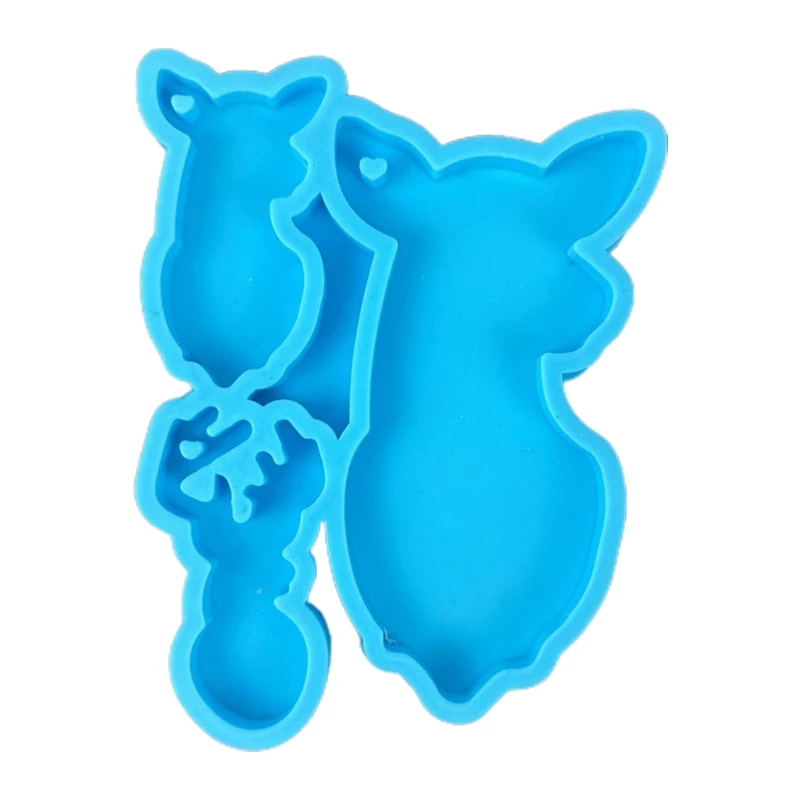 

U90E DIY Animal Shaped Keychain Epoxy Resin Mold Key Chain Pendants Silicone Mould