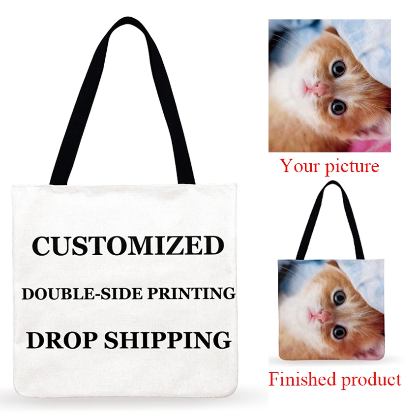 Индивидуальная женская сумка через плечо тоут с двусторонним принтом